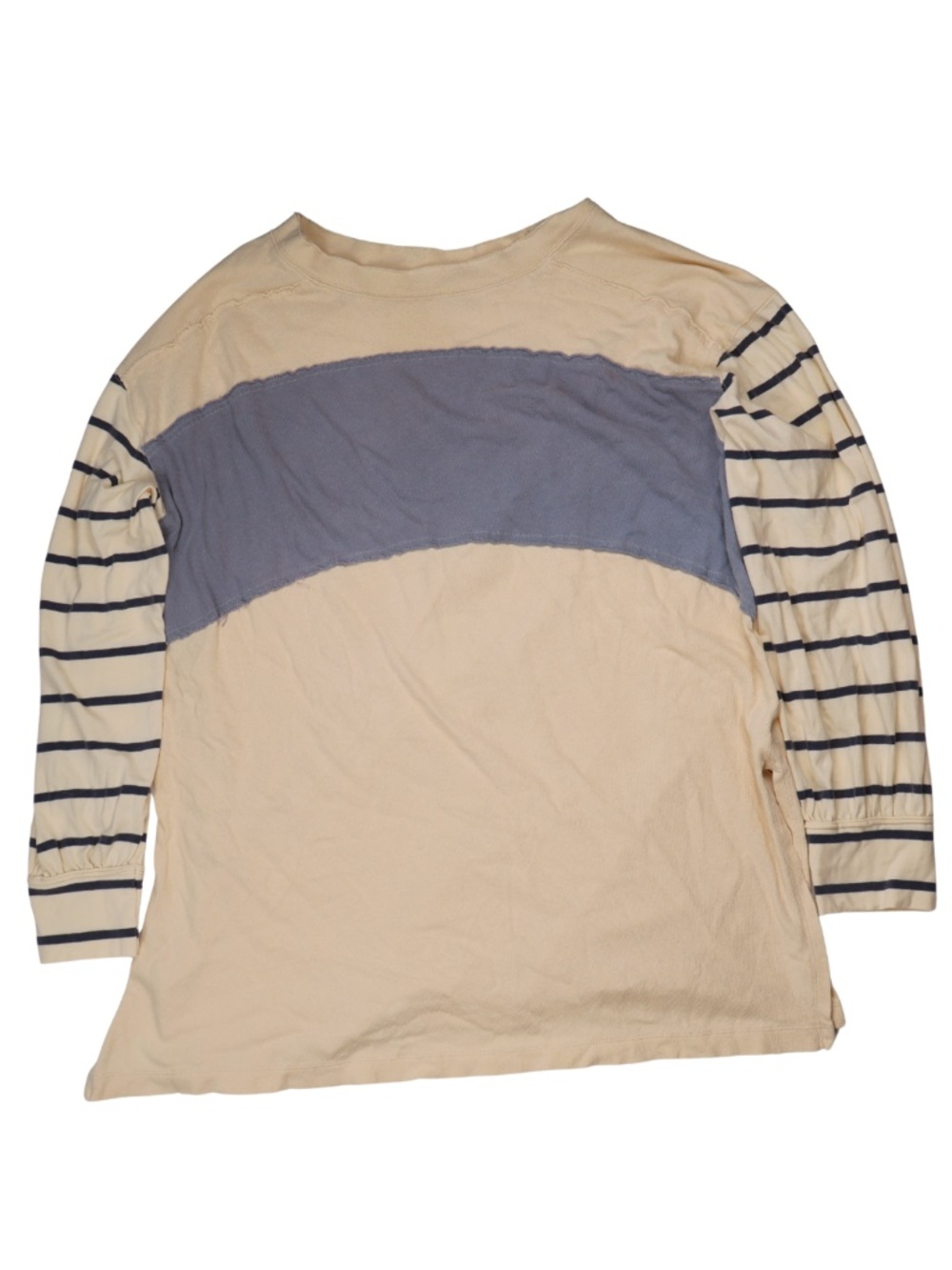Free People We The Free Striped Colorblock Long Sleeve Top S Oversized